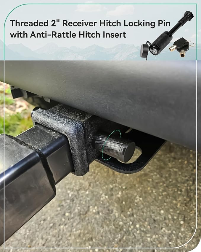 Ebike Racks for Tow Hitch with Lock, 2 Bike Rack for Car Truck SUV RV Trailer - Image 7
