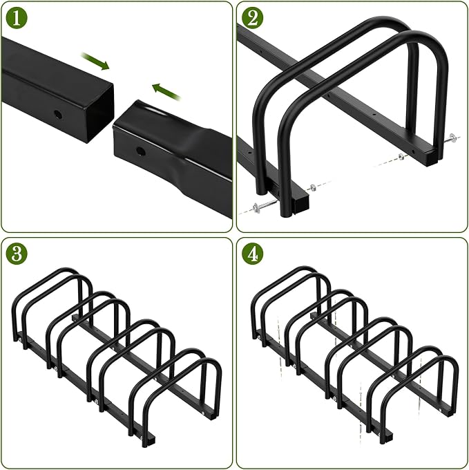 iCool Bikes Floor Bike Stand for 4 Bike, Bike Parking Rack Garage Bike Storage - Image 5