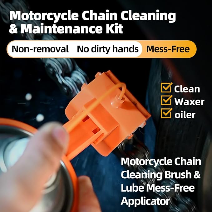 Motorcycle Chain Cleaning Kit, Bike Chain Oiler, Chain Lube Tool Kit - Image 3