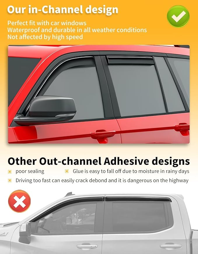 in-Channel Window Rain Guards Fit - Image 6