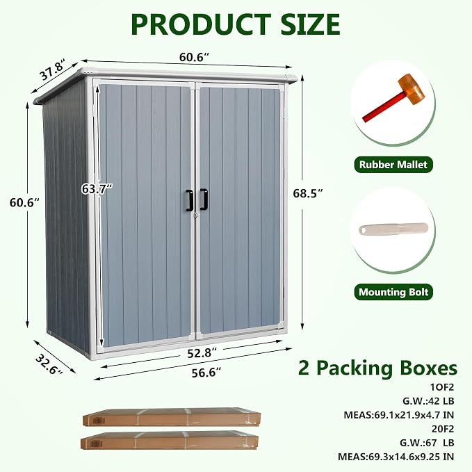 5 X 3 Ft Outdoor Storage Shed - Image 7