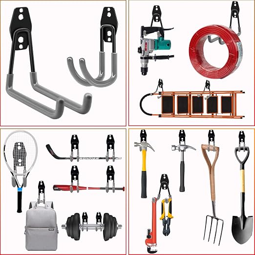 3-H Garage Wall Hooks 10 Pack, Heavy Duty Garage Hooks - Image 7