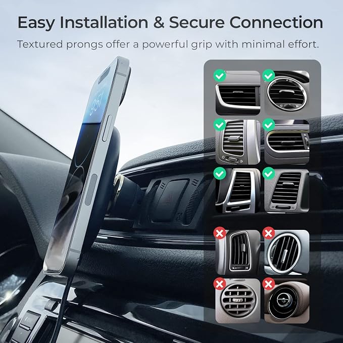 iOttie Velox Magnetic Wireless Charging Air Vent Car Phone Mount. Compatible - Image 5