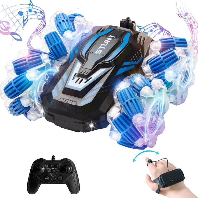Remote Control Car, 2.4 Ghz 4WD Gesture Sensing RC Stunt Car, Double Sided 360° by YEMIAI