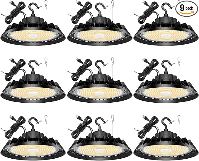 9Pack LED High Bay Lights, Super Bright 240W UFO High Bay LED Shop Lights by BBESTLED