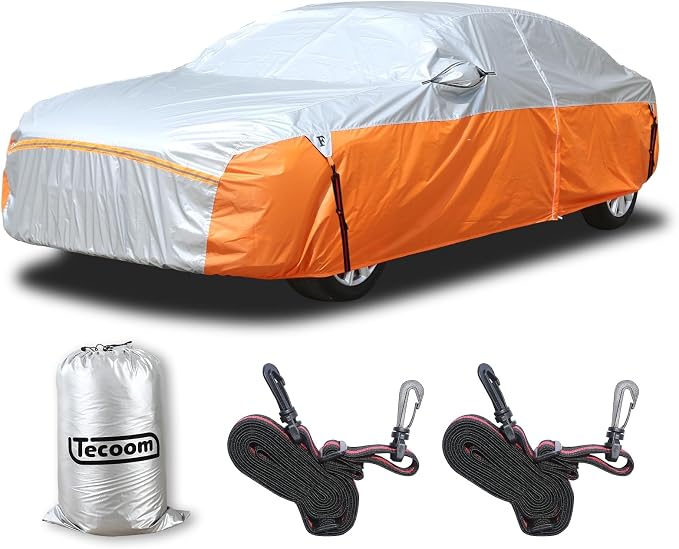 Waterproof Car Cover for Automobiles, All Weather Full Exterior Covers Fit for by Tecoom