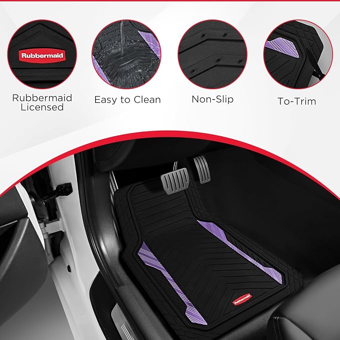 Rubbermaid Car Floor Mat, Heavy Duty All-Weather Car Mats Full Set - Image 6