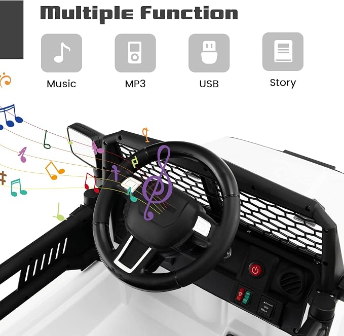 OLAKIDS Kids Ride On Truck, 12V Electric Vehicle Jeep Car - Image 4