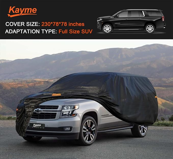 Kayme 7 Layers SUV Car Cover Waterproof All Weather, Outdoor Large SUV Cover - Image 7