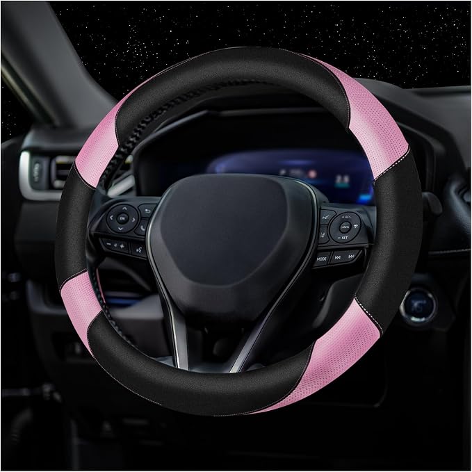 Soft Leather Steering Wheel Cover by ESALFAUTO