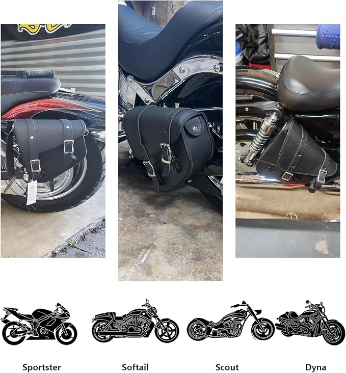 Motorcycle Saddle Bags Leather Motorcycle Solo Swing Arm Bag - Image 5