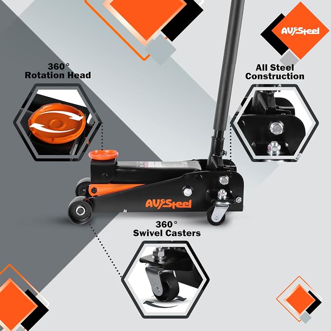 3 Ton Floor Jack, Heavy Duty Hydraulic Jack - Image 5