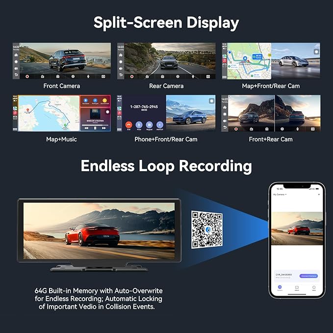 10.26" Carplay Screen for Car, Portable Car Play Screen - Image 7