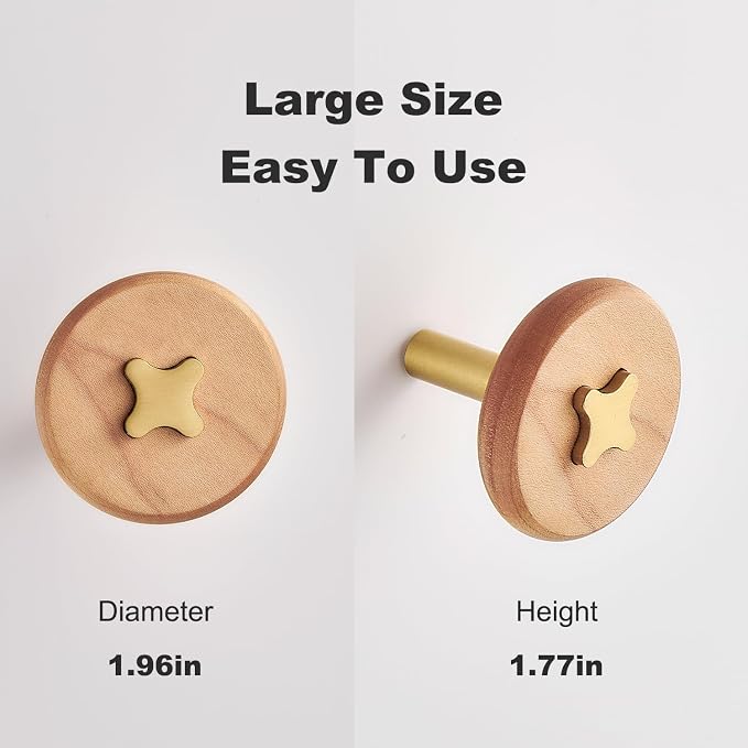 Solid Brass & Maple/Mahogany Wall Hooks 2 Pack - Image 3