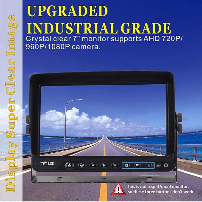 AHD 1080P 7" Reverse Rear View Backup Camera System, Camera - Image 2