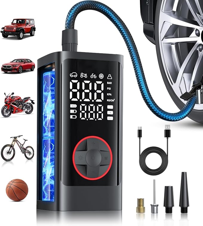 Tire Inflator Portable Air Compressor, 150PSI Cordless Air Pump by Unknown