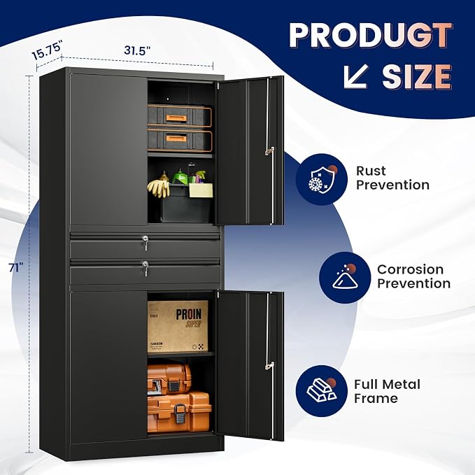 Yizosh Metal Garage Storage Cabinet - Image 3