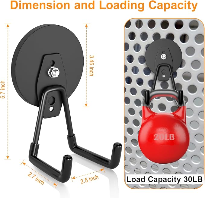 ENUODA Strong Magnetic Hooks Heavy Duty 2 Pack Garage Hooks Heavy Duty Magnet - Image 2