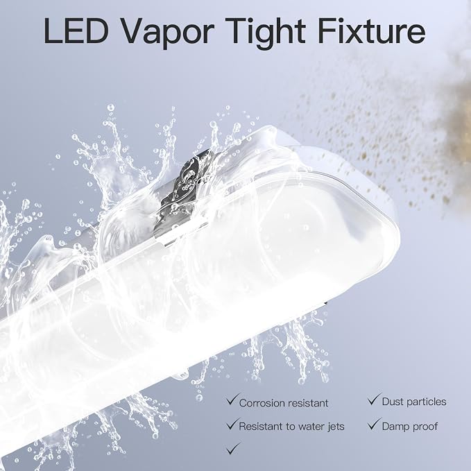 JTT 4FT LED Vapor Tight Light, 60W/50W/40W IP65 Waterproof LED Outdoor Indoor - Image 3