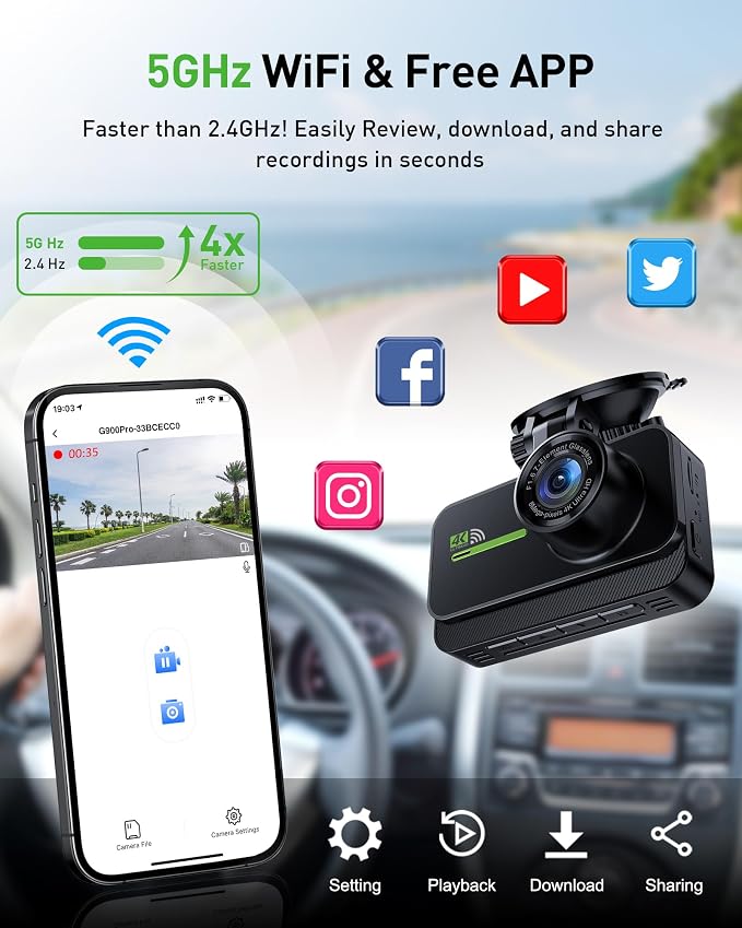 Dash Cam Front and Rear, 4K+2K Dash Camera - Image 5
