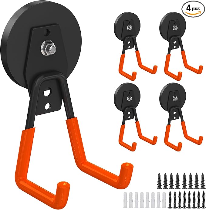 4Pcs Magnetic Hooks Heavy Duty, Large Strong Magnetic Storage Hook by Laowu