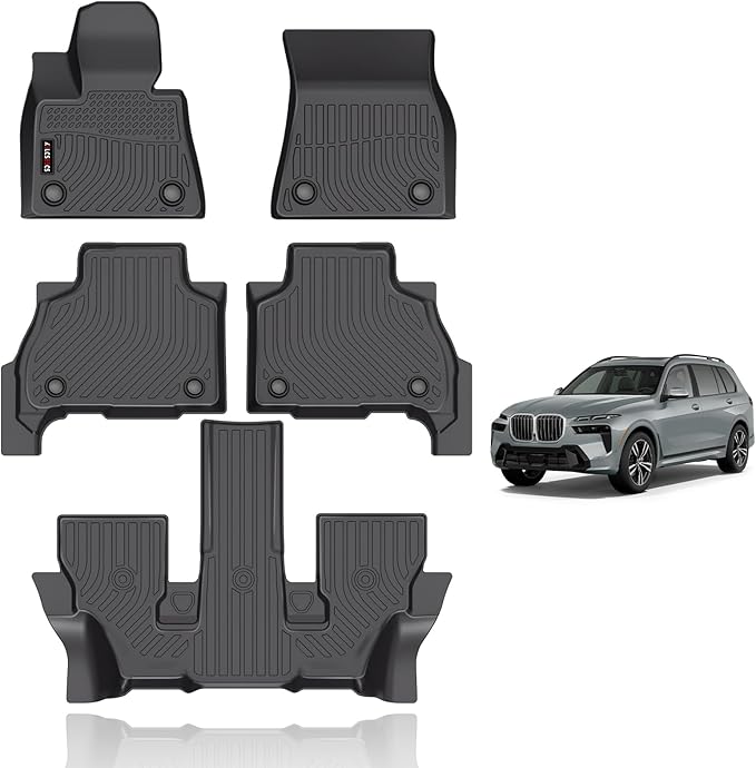 KELCSEECS Floor Mats Custom for 2026 2025-2019 BMW X7 40i, M60i Car Mats TPE by KELCSEECS