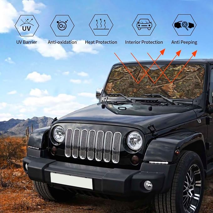 Camouflage Hunting Car Windshield Sunshade Front Window Sun Visor Protector - Image 5
