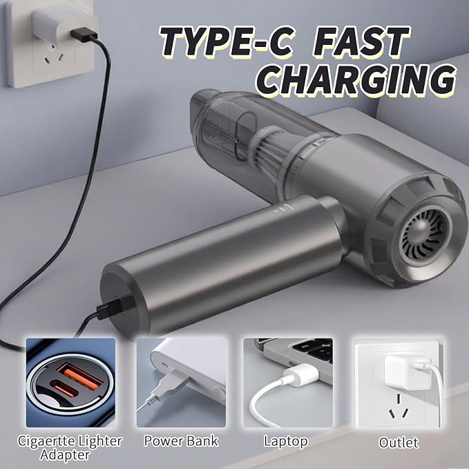 Handheld Car Vacuum Cleaner Cordless, 21000Pa High Power Hand Held 3-Speed - Image 5