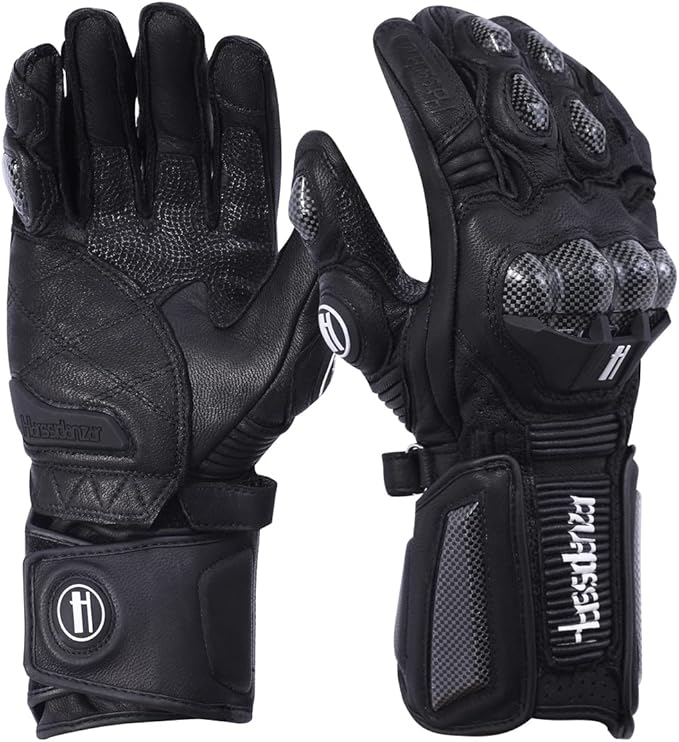 Harssidanzar Leather Motorcycle Gloves - Image 5