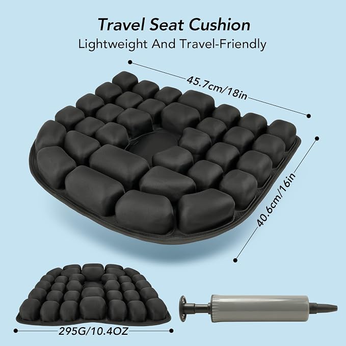 Travel Seat Cushion, 3D Air Inflatable Pressure Relief Cushion - Image 8