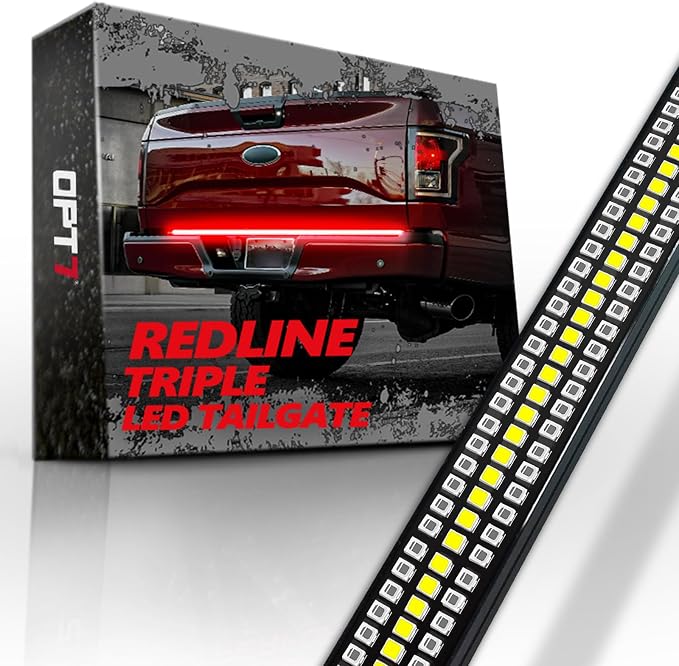 OPT7 60" Redline Triple Row LED Tailgate Light Bar w/Sequential RED Turn Signal by OPT7
