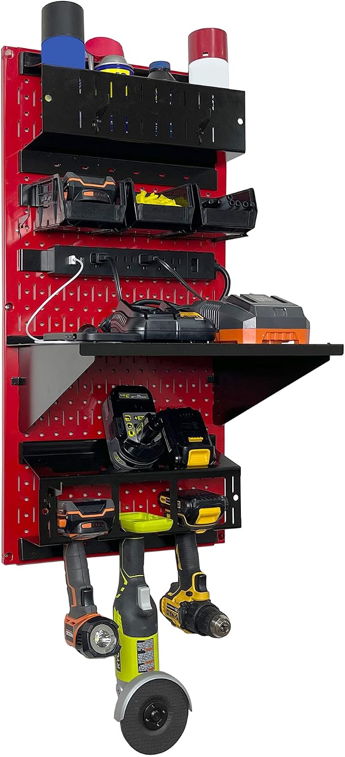 Wall Control Power Tool Storage Organizer Kit Cordless Drill Holder Charging - Image 3