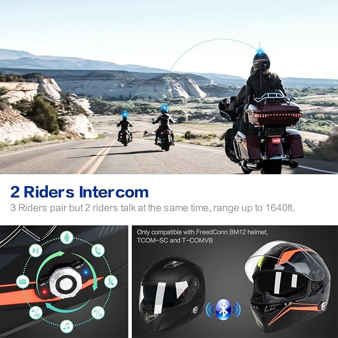 Bluetooth Motorcycle Helmet FreedConn BM12 DOT Full Face Bluetooth Helmets - Image 2