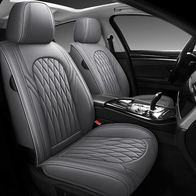 WELLDO Car Seat Covers Full Set, Faux Leather Seat Covers - Image 2