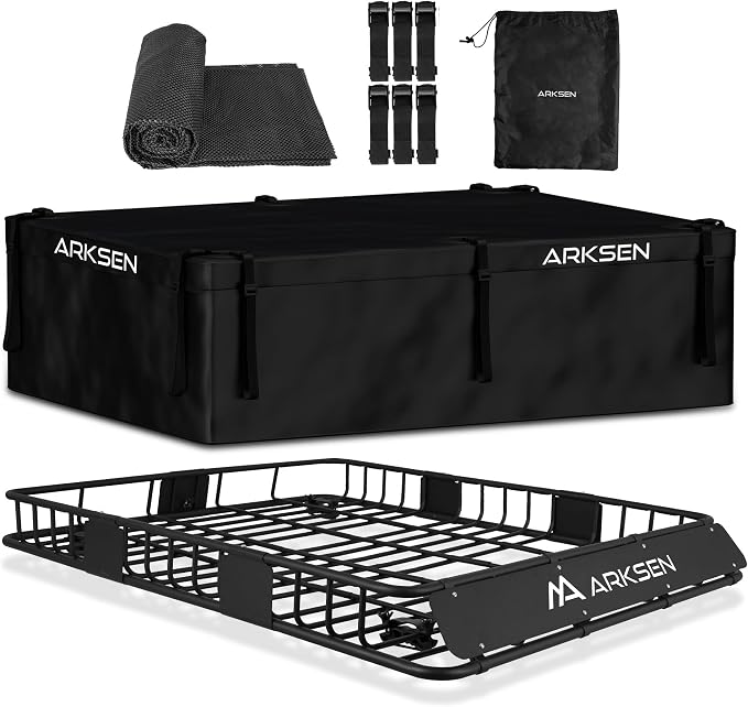 ARKSEN 64 x 50 x 6 Inch Universal Extra Wide 150LB Heavy Duty Roof Rack Cargo by ARKSEN