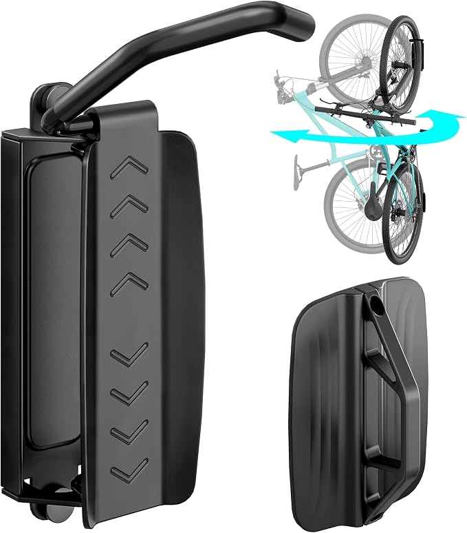 Bike Rack Garage, Bike Wall Mount Heavy Duty, Holds 77 Lbs, Swivel Bike Hangers by Pegzone