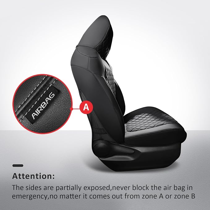 MIROZO Seat Covers for rav4, Waterproof Car Seat Covers Faux Leather Seat Cover - Image 3