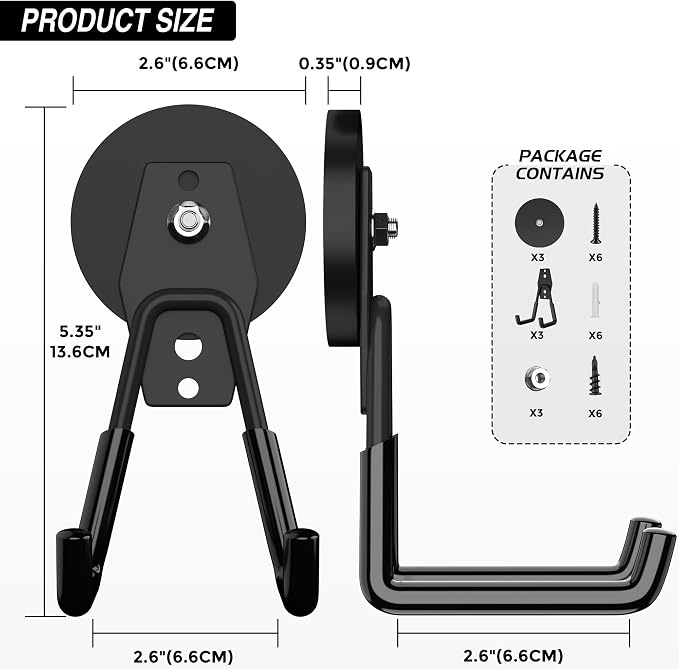3Pcs Heavy Duty Storage Magnetic Utility Hooks Large Garage Strong Extra Magnet - Image 2