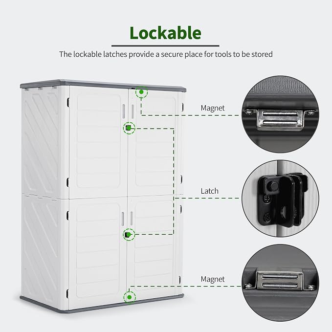 Macrout 50 Cu.Ft Plastic Outdoor Storage Cabinet - Image 6