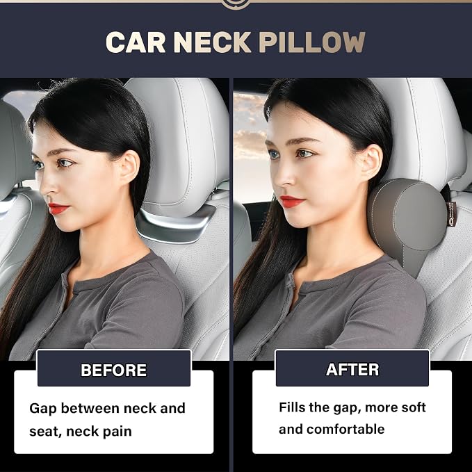Coverado Car Headrest Pillow, Ergonomic Memory Foam Car Neck Pillow - Image 3