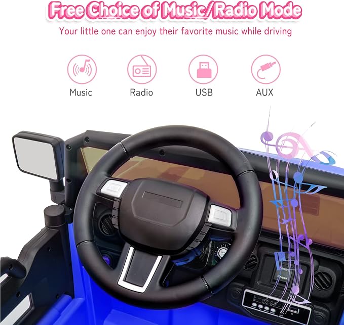 JOYMOR Ride on Truck with Remote Control, 4 Wheels 12V Battery Powered Kids Car - Image 5