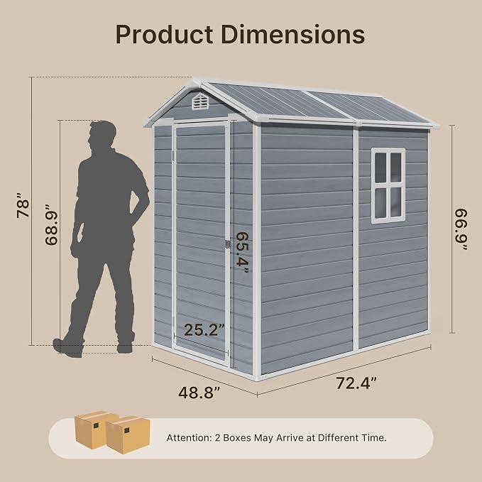 Gizoon 6x4 FT Outdoor Storage Shed - Image 6