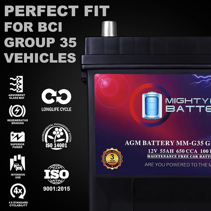 Mighty Max Battery MM-G35 Start and Stop Car BCI Group Size 35 12V 55Ah - Image 4