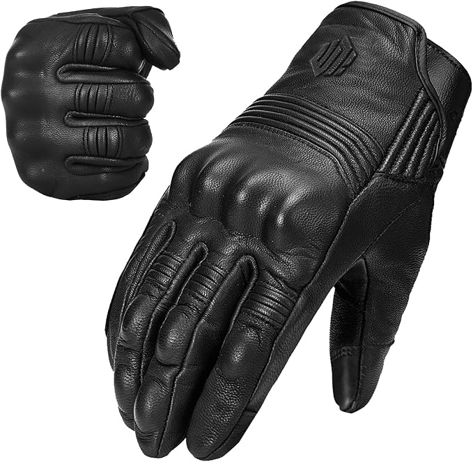 ILM Goatskin Leather Motorcycle Motorbike Powersports Racing Gloves Touchscreen by ILM
