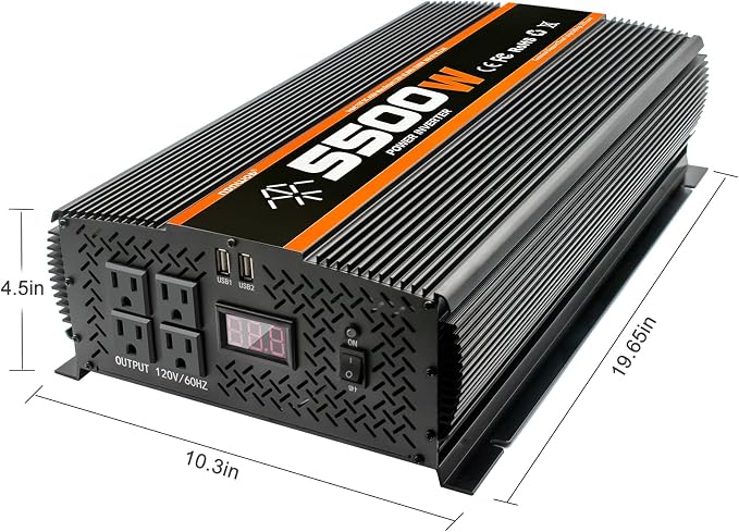 5500 Watt Inverter 5500W Inverter 12V to 110V/120V Power Inverter Truck RV - Image 2