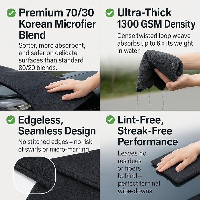 Crystal Clean 1300GSM Microfiber Towels - Image 7