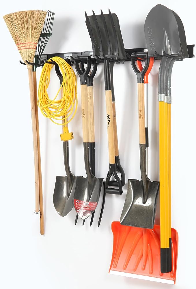 Locking Garden Tool Organizer, Garage Organization Wall Mount Storage Rack - Image 7