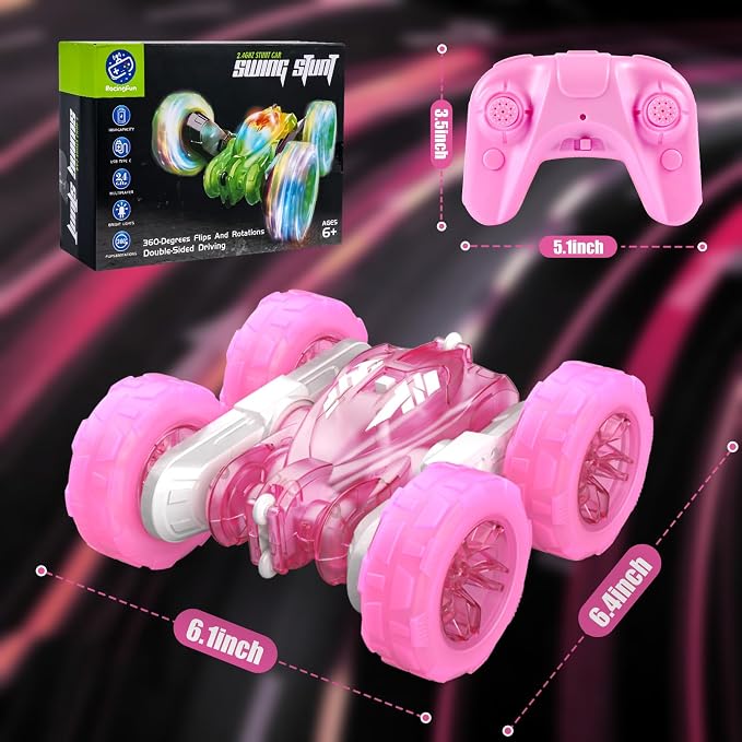 Pink Remote Control Car for Girls Rechargeable Fast Direct Charging RC Cars for - Image 7