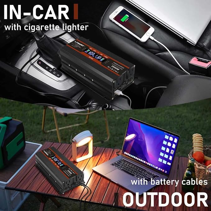 1000W/2000W Car Power Inverter 12v to 110v DC to AC Converter - Image 2