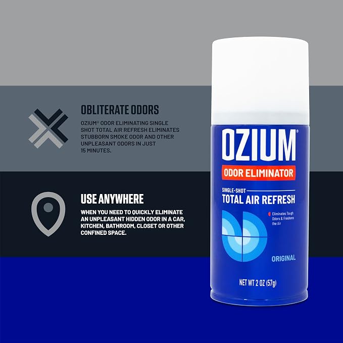 OZIUM Air Freshener Odor Eliminator, 2oz Single Shot Total Air Refresh & Car - Image 3